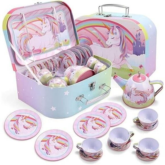 Unicorn Tea Set for Toddlers Tea Party Set for Children Kids Pretend Role Play - Picture 7 of 7